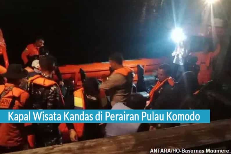 Kapal Wisata Kandas di Perairan Pulau Komodo