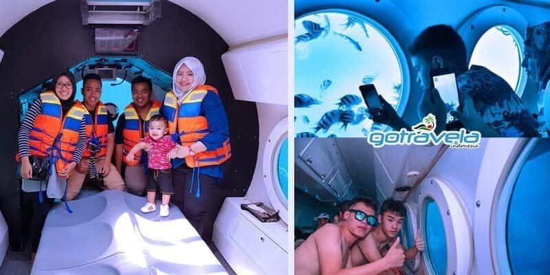 Aktifitas Wisata Anak Di Bali Selfie di dalam kapal selam