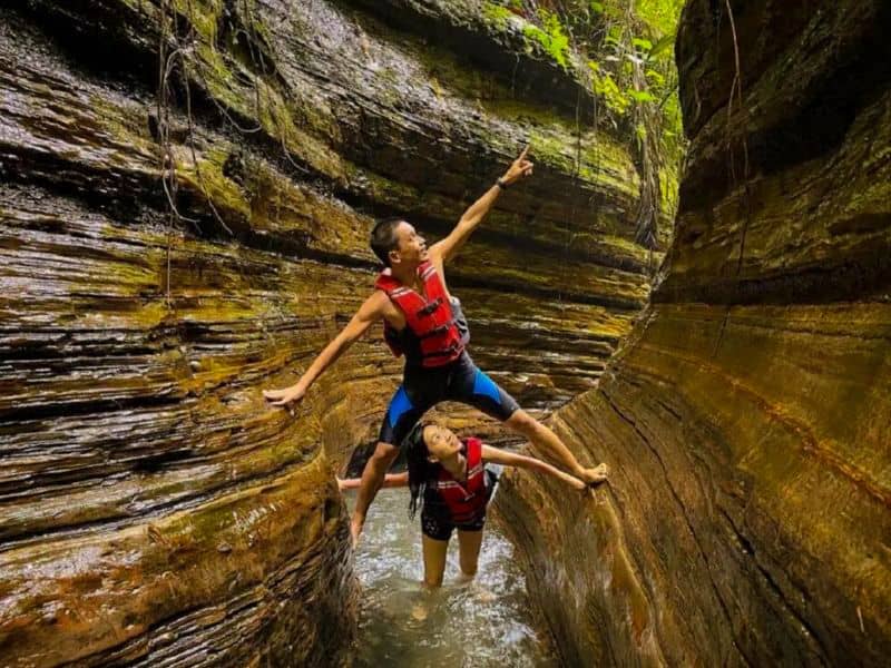 the little green canyon putri waterfall