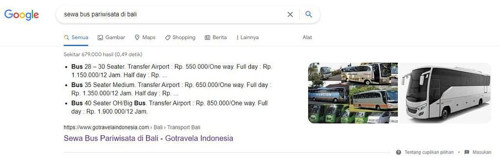 google bus pariwisata bali