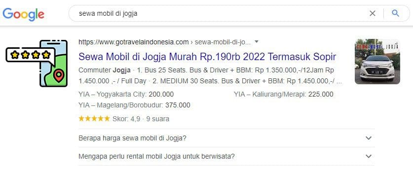 google sewa mobil jogja