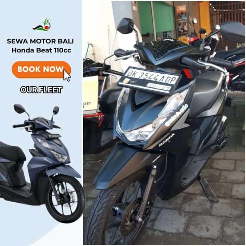 Detail dashboard Honda Beat 110cc untuk sewa motor Bali dengan speedometer digital dan indikator bensin