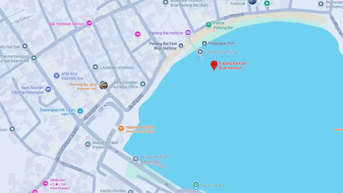 Pratinjau peta Pelabuhan Padang Bai — klik untuk buka Google Maps