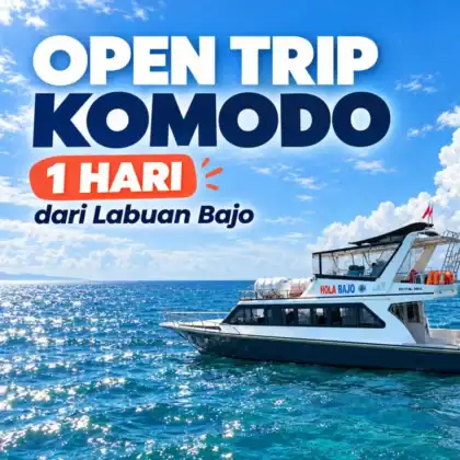 Hola Bajo sharing speedboat untuk open trip Komodo 1 hari dari Labuan Bajo