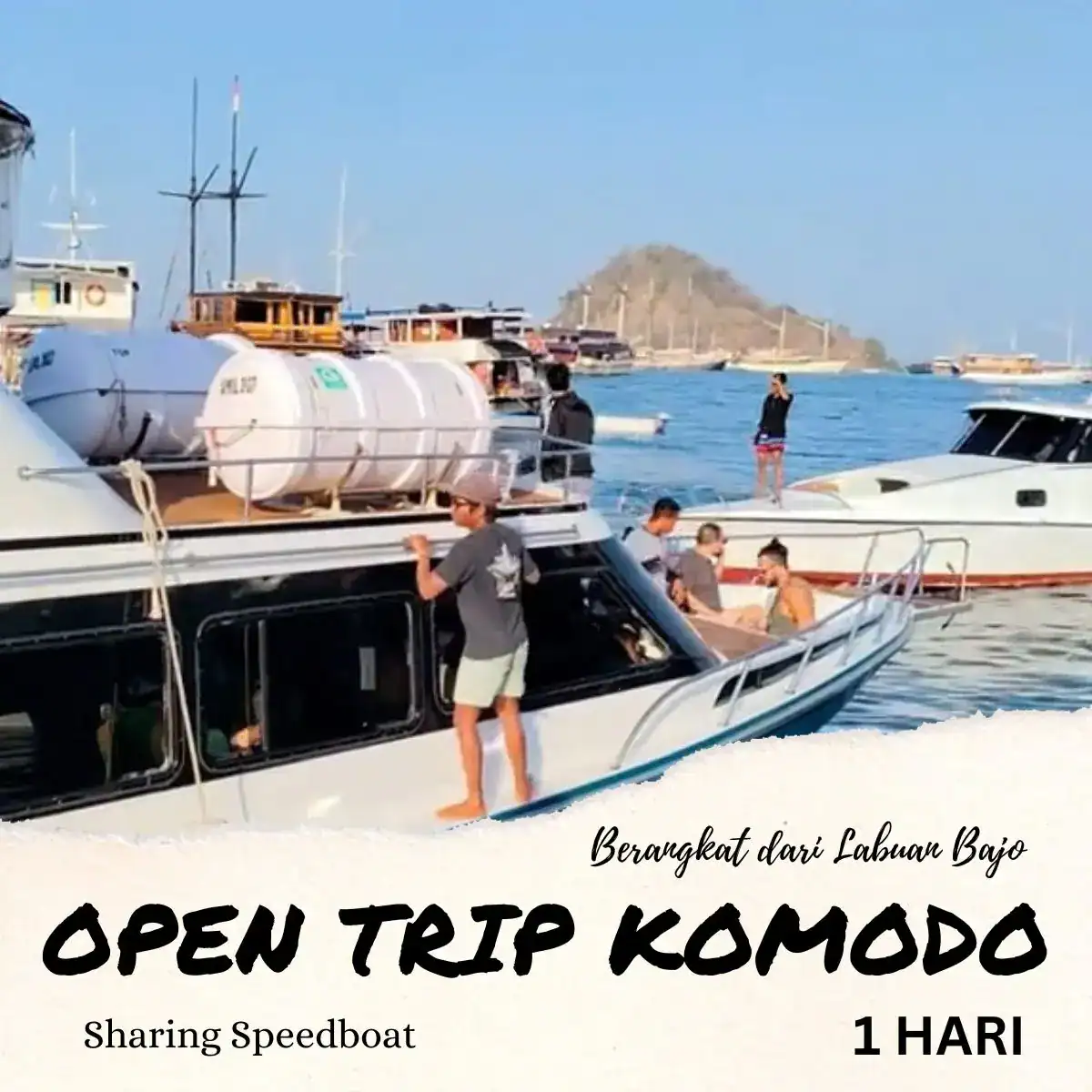 Persiapan peserta menaiki sharing speedboat open trip Komodo di Labuan Bajo