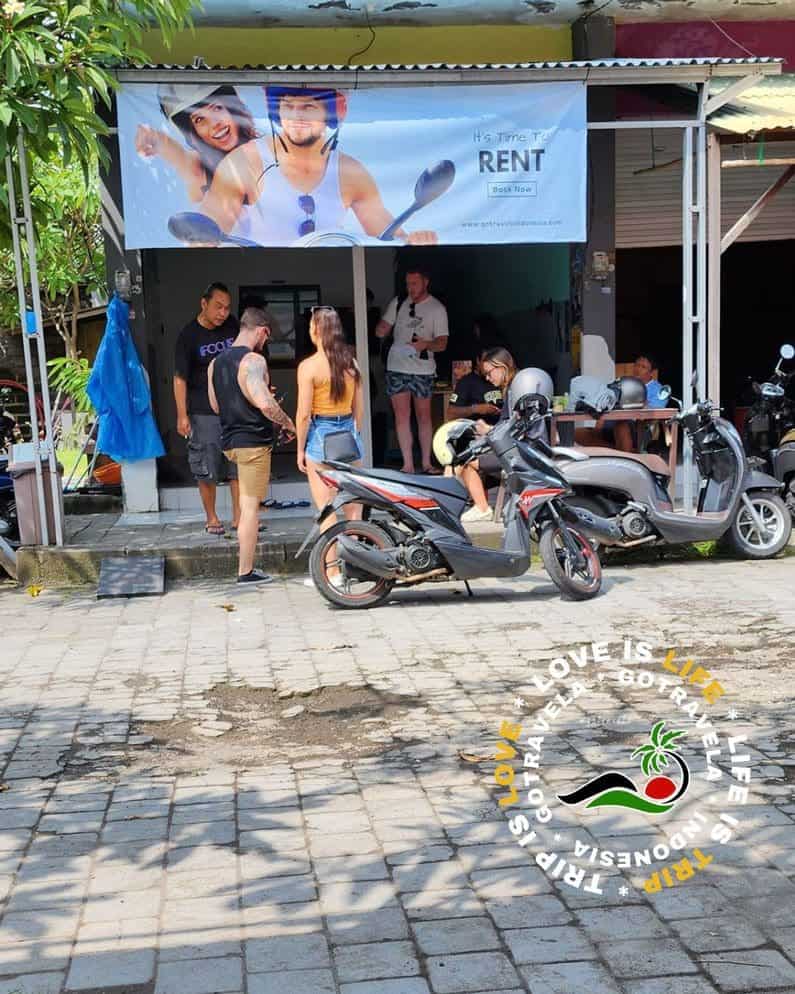 Bali cultural bridge motorbike rental